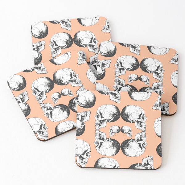 Item preview, Rotating Skulls On Peach Fuzz designed and sold by Haunted Moon.