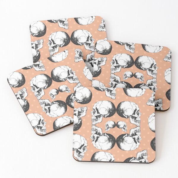 Item preview, Skulls N Dots On Peach Fuzz designed and sold by Haunted Moon.