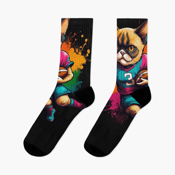 Item preview, Grumpy Persian cat playing american football designed and sold by Furrifico.