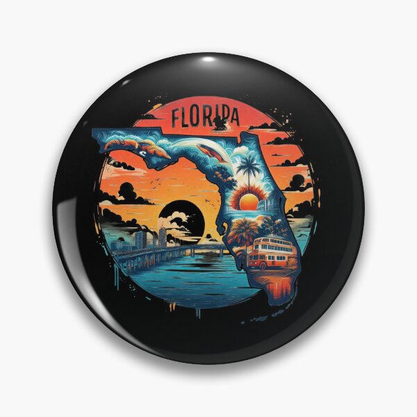 Item preview, Florida retro travel map of United States designed and sold by CleanDecor.