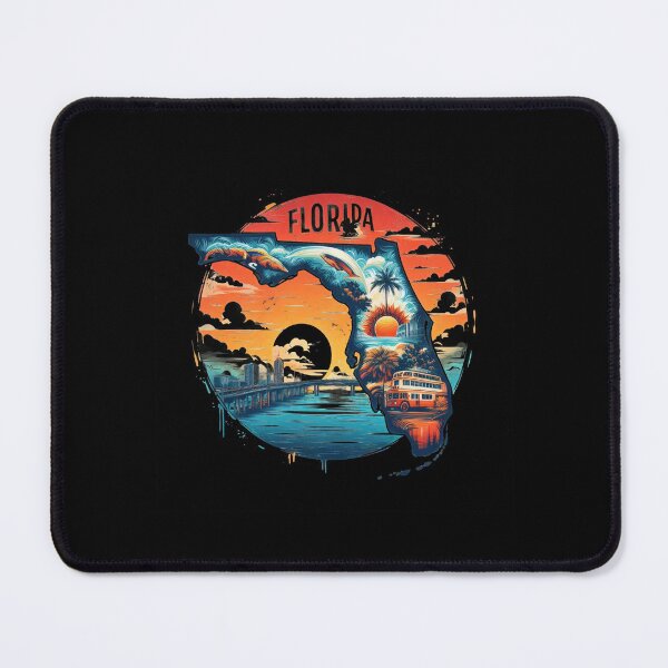 Item preview, Florida retro travel map of United States designed and sold by CleanDecor.