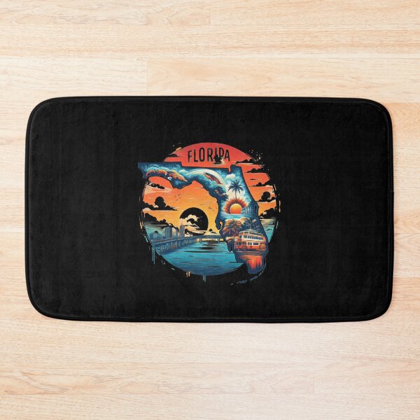 Item preview, Florida retro travel map of United States designed and sold by CleanDecor.
