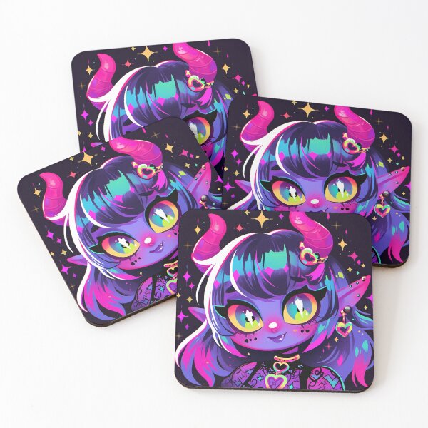 Item preview, Adorable Chibi Purple Demon Anime Girl designed and sold by bubblegoth.