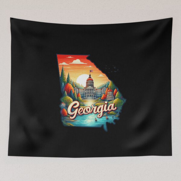Item preview, Georgia retro travel map of United States designed and sold by CleanDecor.
