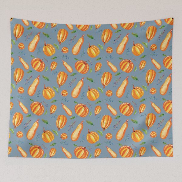 Item preview, Copy of Pretty Watercolor Pumpkins Blue designed and sold by HematiteDesign.