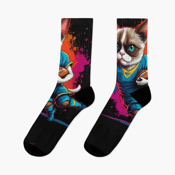 Item preview, Grumpy Persian cat playing american football designed and sold by Furrifico.