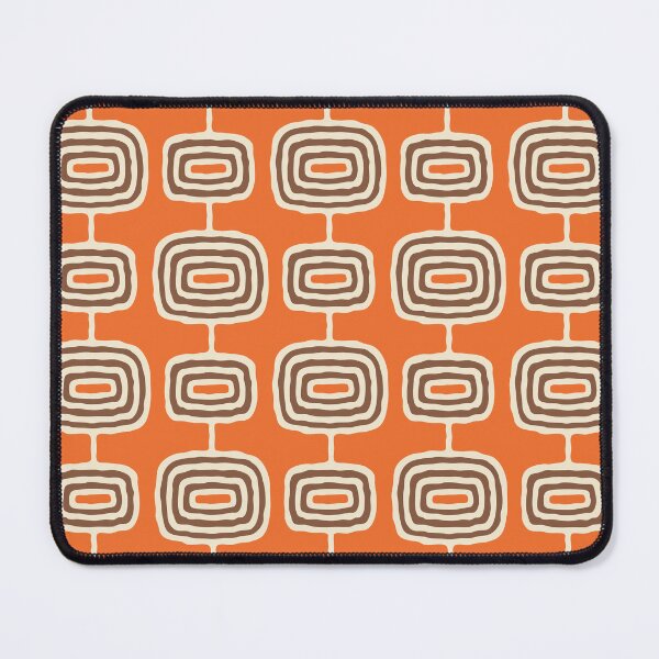 Item preview, Mid Mod Atomic Rings Abstract Pattern Brown & Orange designed and sold by tonymagnerart.