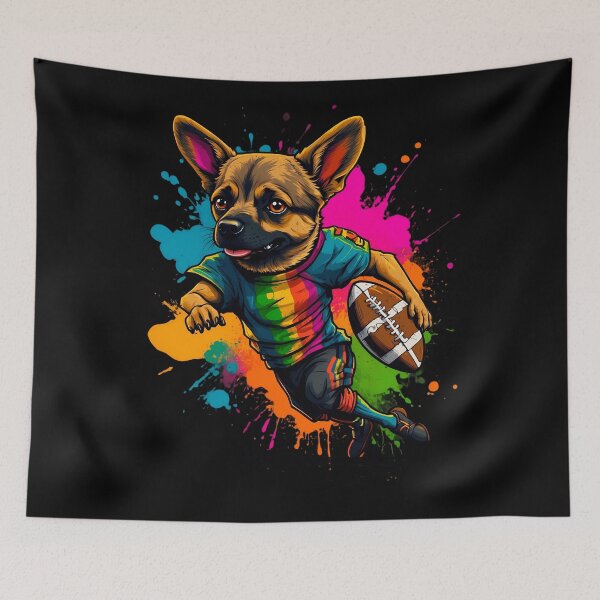 Item preview, German Sheppard dog playing american football designed and sold by Furrifico.