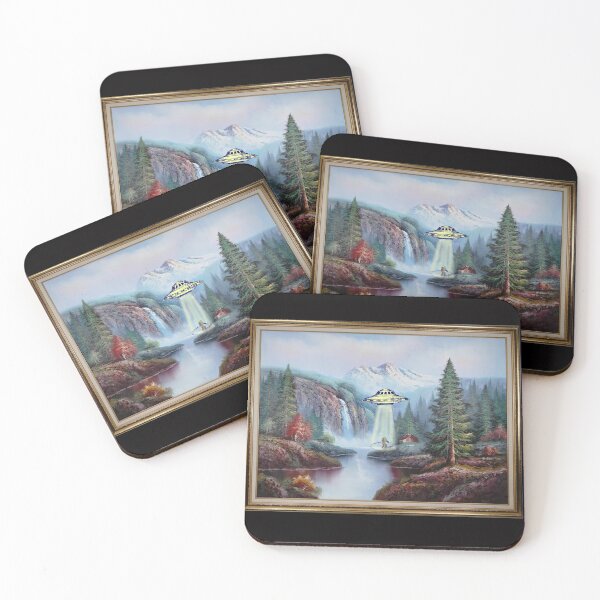Item preview, Alien abduction of bigfoot landscape art designed and sold by Izzy-Holiday.