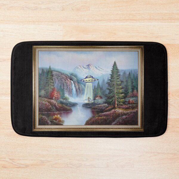 Item preview, Alien abduction of bigfoot landscape art designed and sold by Izzy-Holiday.