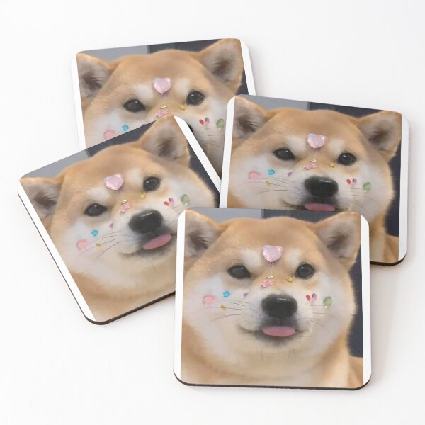 Item preview, Cutesy shiba Ino with stickers on face designed and sold by Ratcatdoggg.