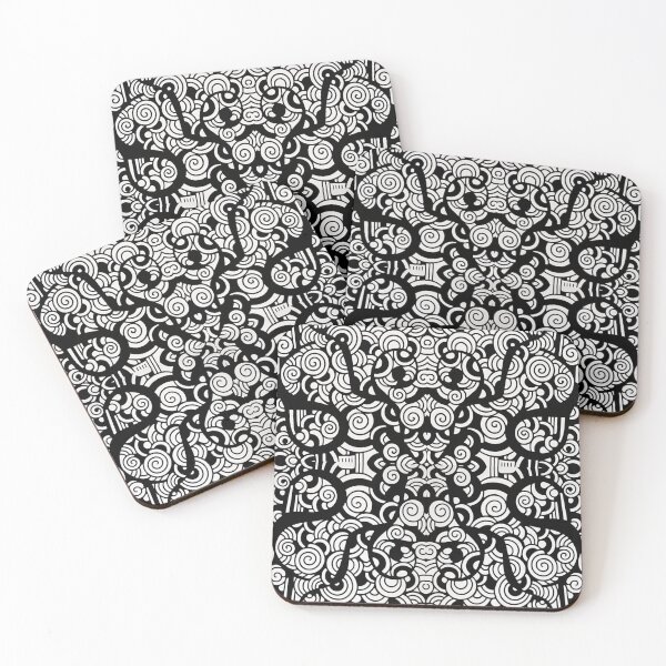 Item preview, Balck and white fantasy pattern designed and sold by AmuraLumina.
