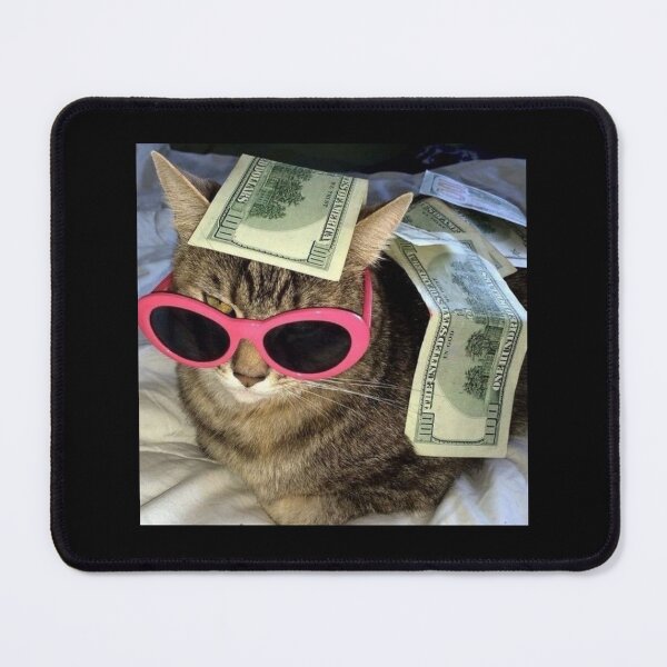 Item preview, Cat with pink sunglasses and money designed and sold by Ratcatdoggg.