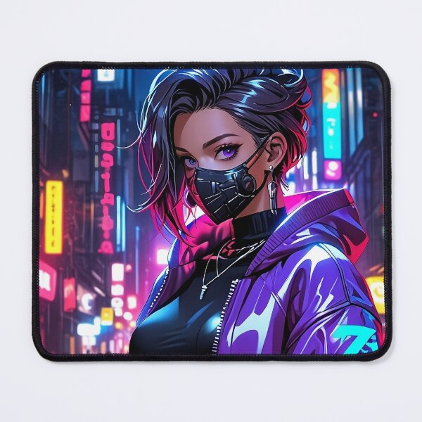 Item preview, Anime Posters Cyberpunk Street Rebel Anime Girl Portrait Canvas Metal Print Poster Art Board designed and sold by RecortShirt.