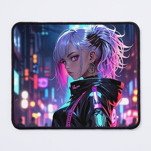 Item preview, Anime Posters Cyberpunk Street Rebel Anime Girl Portrait Canvas Metal Print Poster Art Board designed and sold by RecortShirt.