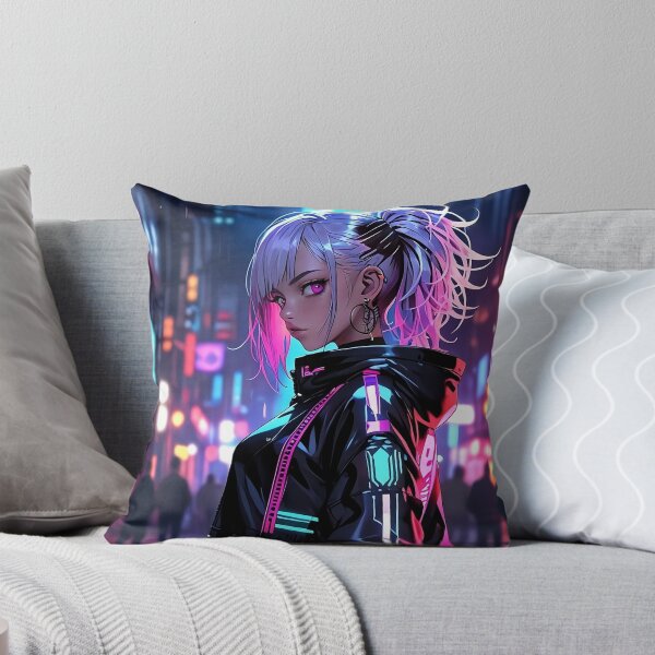 Item preview, Anime Posters Cyberpunk Street Rebel Anime Girl Portrait Canvas Metal Print Poster Art Board designed and sold by RecortShirt.