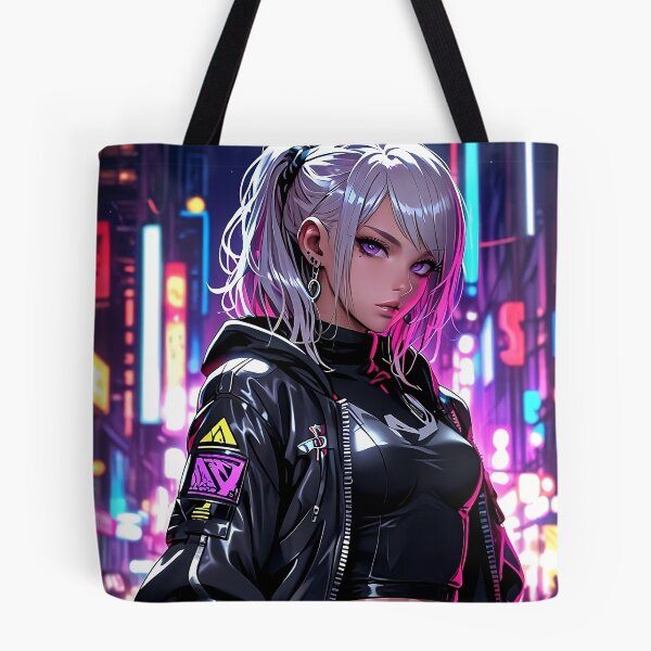 Item preview, Anime Posters Cyberpunk Street Rebel Anime Girl Portrait Canvas Metal Print Poster Art Board designed and sold by RecortShirt.