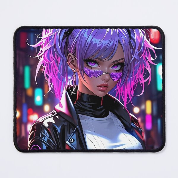 Item preview, anime posters Cyberpunk Street Rebel Anime Girl Portrait Canvas Metal Print Poster Art Board designed and sold by RecortShirt.