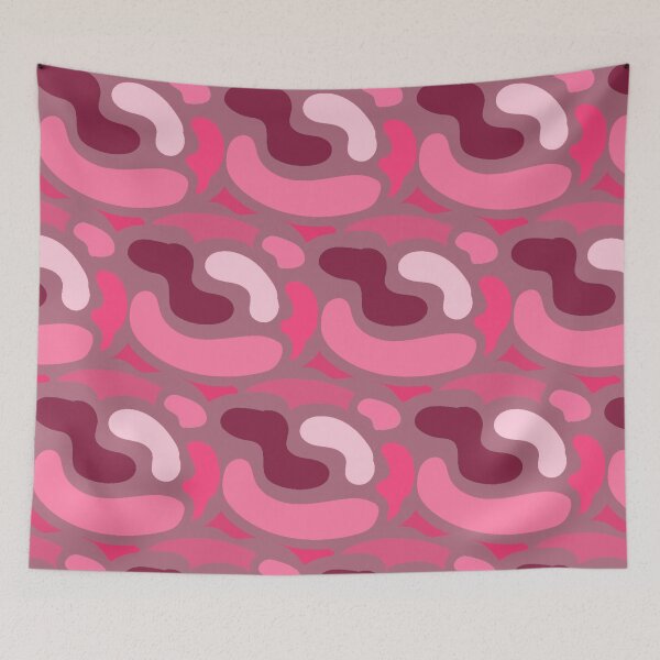 Item preview, Pink shades different blob abstract shape art pattern background wallpaper designed and sold by SpinklyCreations.