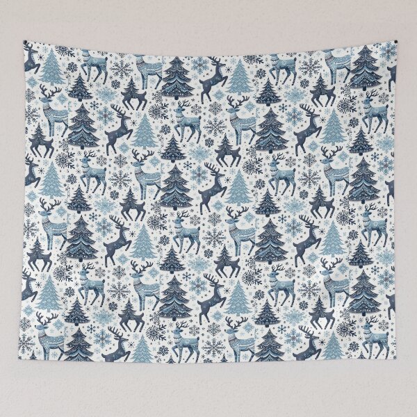 Item preview, Blue and White Christmas: Christmas Theme- White Christmas designed and sold by Tw1nsAIArt.