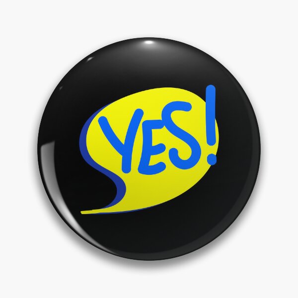 Item preview, Yes Speech Bubble Yellow Blue designed and sold by Jeallan Designs.