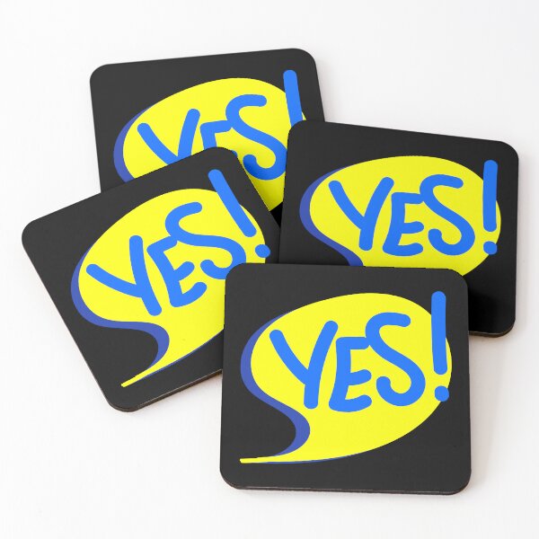 Item preview, Yes Speech Bubble Yellow Blue designed and sold by Jeallan Designs.