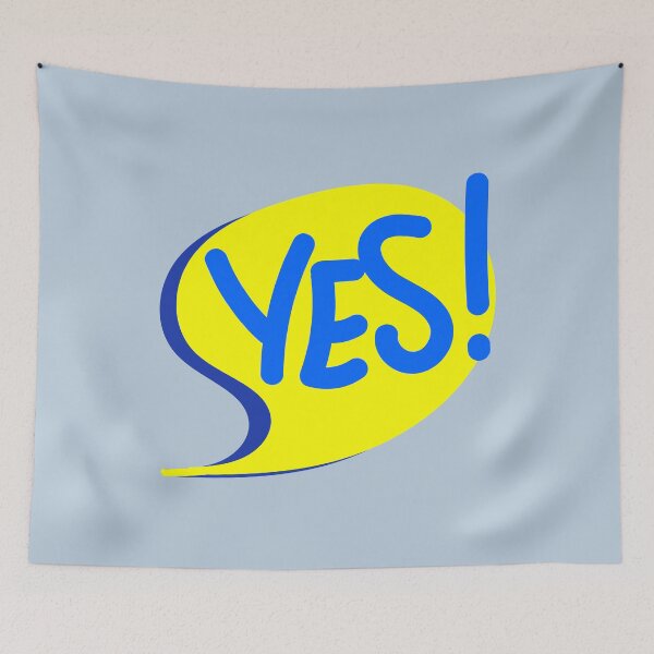 Item preview, Yes Speech Bubble Yellow Blue designed and sold by Jeallan Designs.