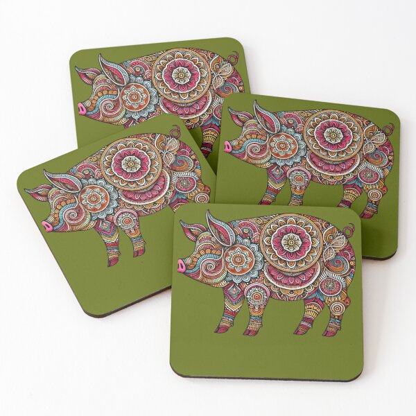 Item preview, Cute Pig in Mandala Design, Pig Lover, Piggie designed and sold by Right-UR.