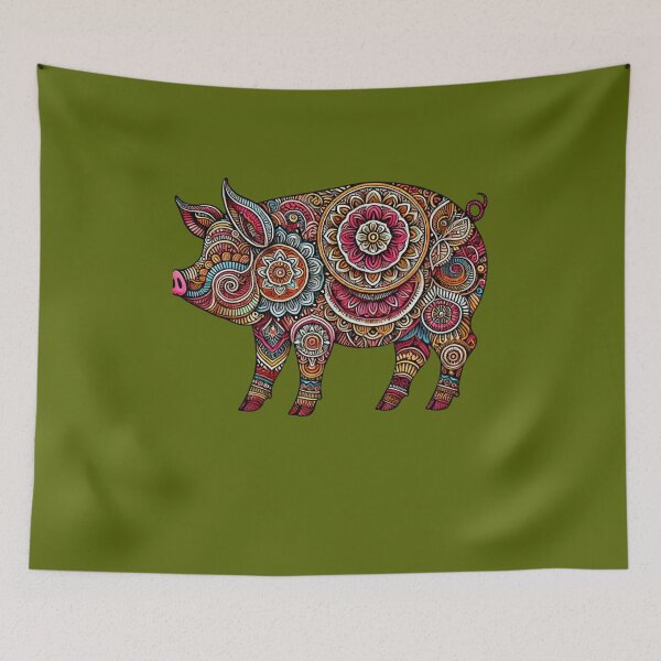 Item preview, Cute Pig in Mandala Design, Pig Lover, Piggie designed and sold by Right-UR.