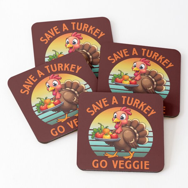 Item preview, Save a Turkey Go Veggie Instead Funny Vegan Thanksgiving Gift designed and sold by NiibDesigns.