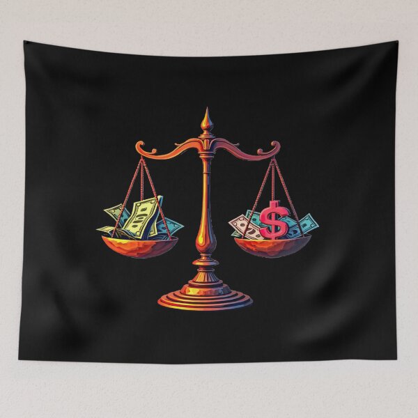 Item preview, Balanced scales with money and symbols designed and sold by artwaves.