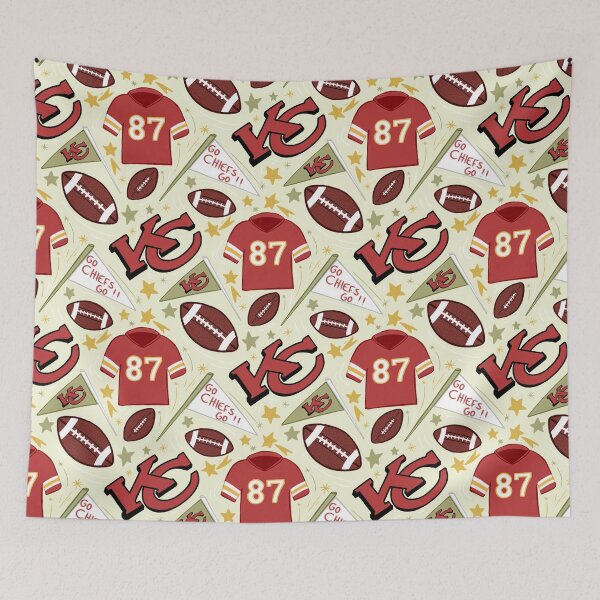 Artikelvorschau, Travis Kelce Chiefs-Muster (helles Gold) entworfen und verkauft von SnugbugStudios.
