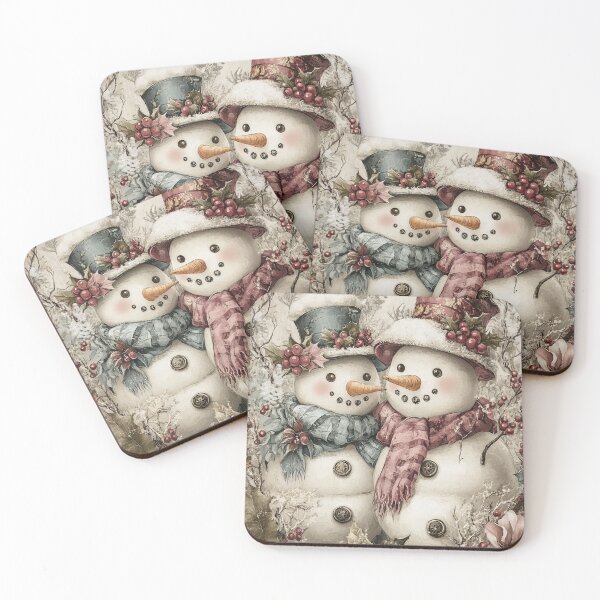 Item preview, Christmas Beige Snowmen Illustration designed and sold by ArtHausPrint.