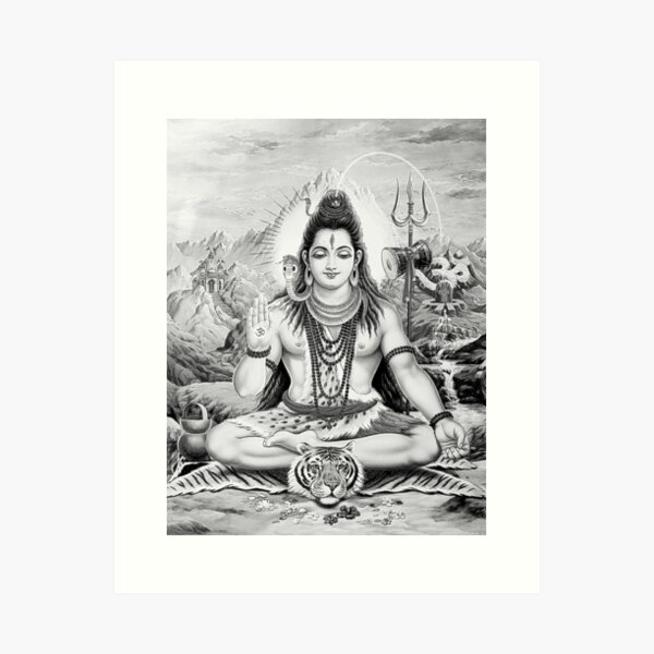 Item preview, Lord Shiva monochrome sketch designed and sold by ianearthcore.
