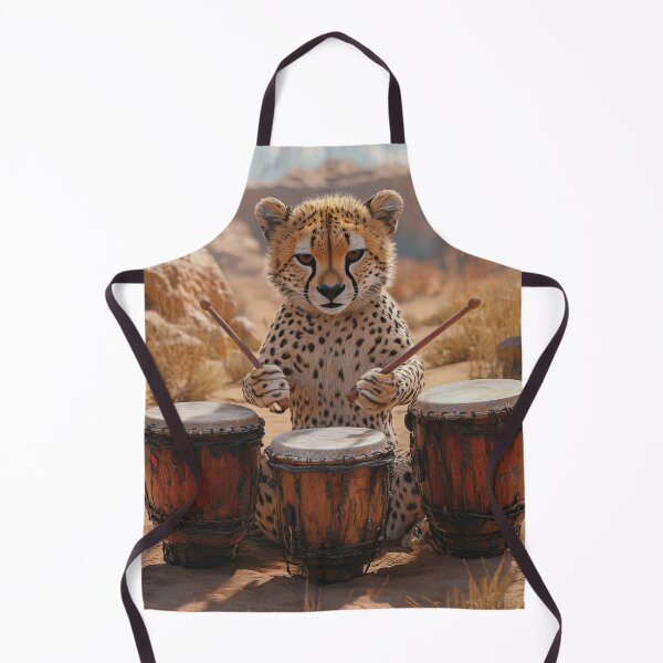Item preview, Cheetah Playing Drums in Desert Landscape designed and sold by Kriengsaktalek.