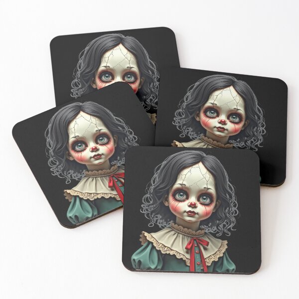Item preview, Eerie Haunted Doll with Cracked Porcelain Face designed and sold by artwaves.