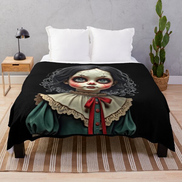 Item preview, Eerie Haunted Doll with Cracked Porcelain Face designed and sold by artwaves.
