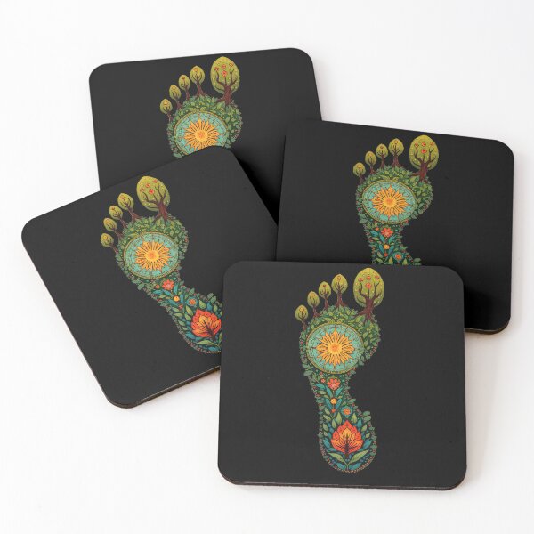 Item preview, Stylized Carbon Footprint with Nature Symbols designed and sold by artwaves.