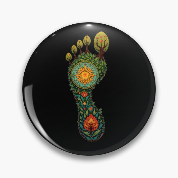 Item preview, Stylized Carbon Footprint with Nature Symbols designed and sold by artwaves.