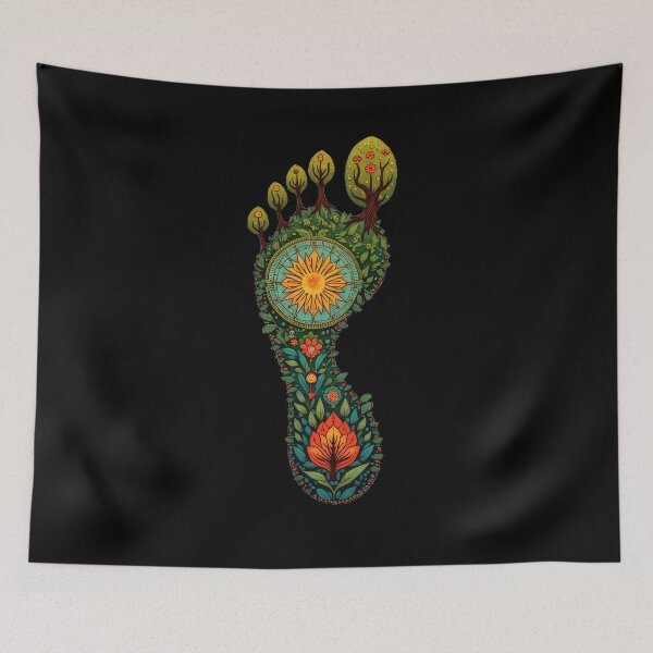 Item preview, Stylized Carbon Footprint with Nature Symbols designed and sold by artwaves.