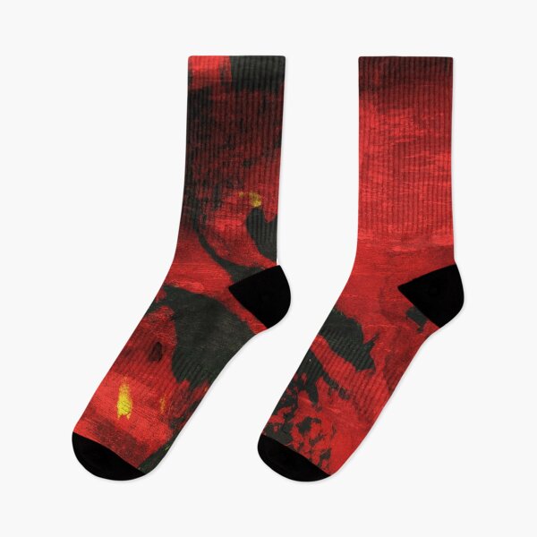 Item preview, Red and black abstract texture painting designed and sold by NickDedidis.