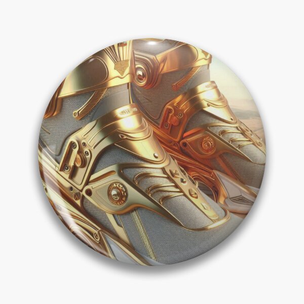 Item preview, Futuristic Gold-Accented Sneakers designed and sold by ZenOfAIarts.