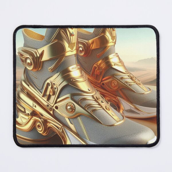 Item preview, Futuristic Gold-Accented Sneakers designed and sold by ZenOfAIarts.