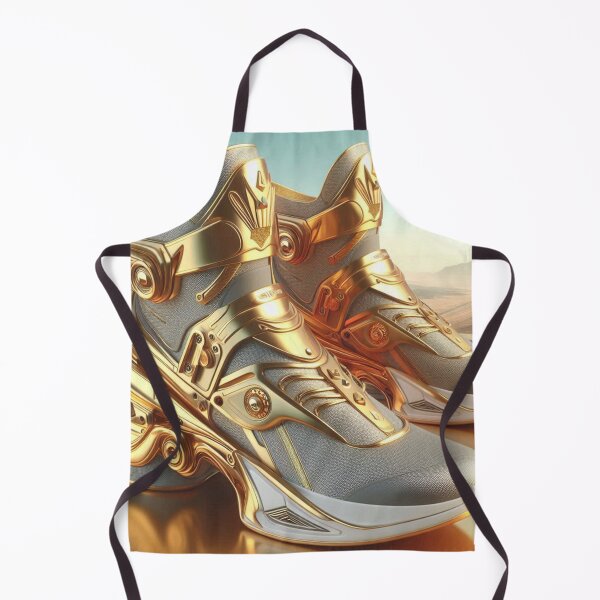 Item preview, Futuristic Gold-Accented Sneakers designed and sold by ZenOfAIarts.