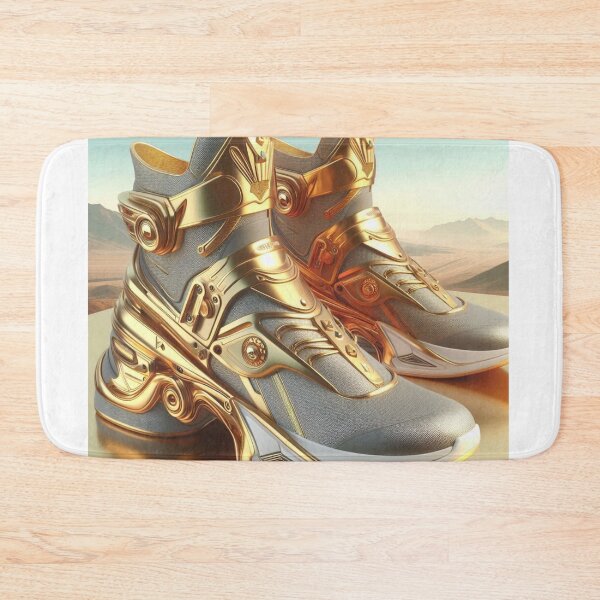 Item preview, Futuristic Gold-Accented Sneakers designed and sold by ZenOfAIarts.