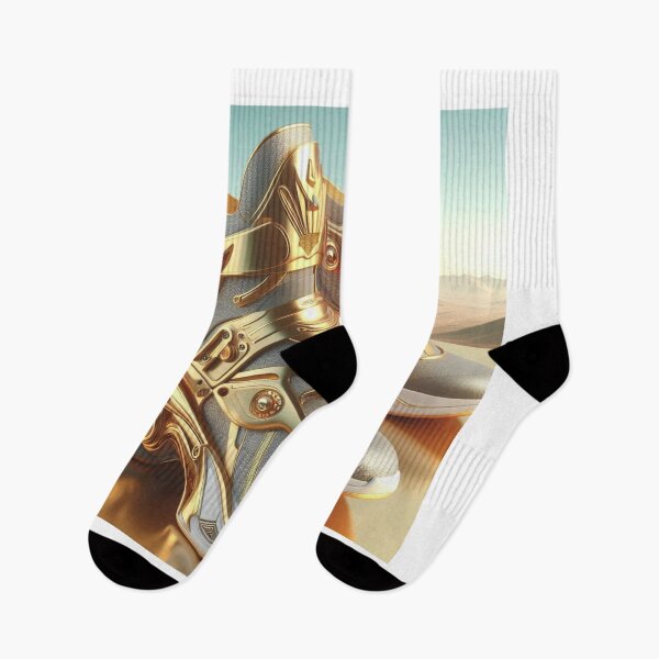 Item preview, Futuristic Gold-Accented Sneakers designed and sold by ZenOfAIarts.