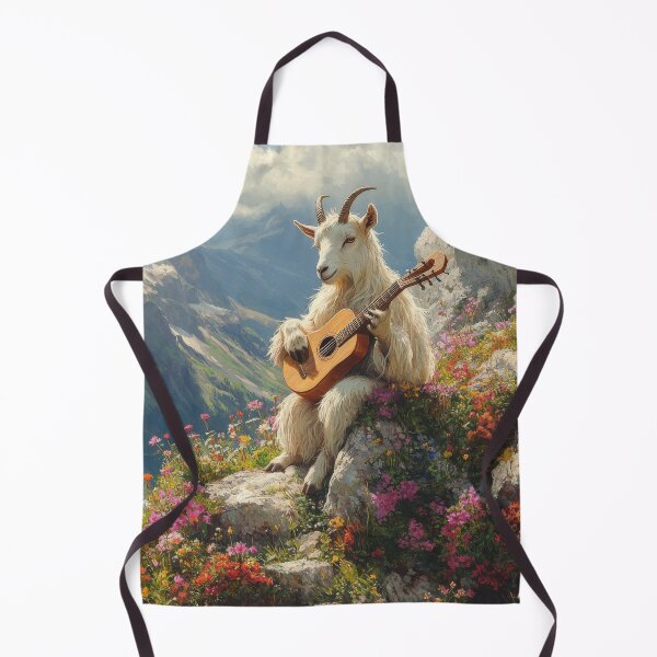 Item preview, Mountain Goat Playing Guitar in Wildflower Meadow designed and sold by Kriengsaktalek.