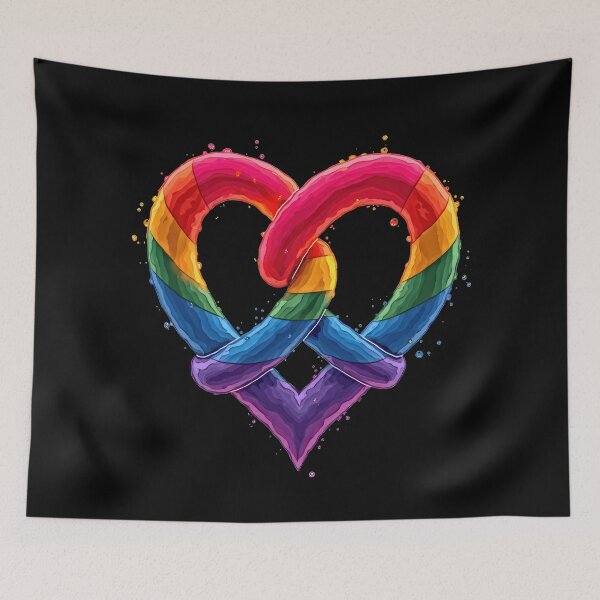 Item preview, Heart-shaped rainbow intertwined ropes designed and sold by artwaves.