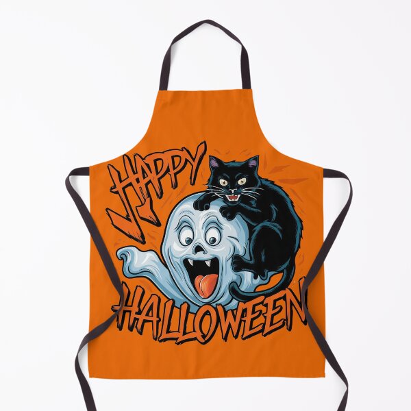 Item preview, Black Cat & White Ghost Spooky Happy Halloween designed and sold by Sturdust.
