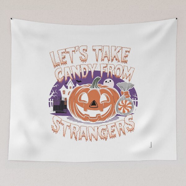 Item preview, Let's take candy from stangers, Funny Halloween Ghosts designed and sold by RedCircleArt.